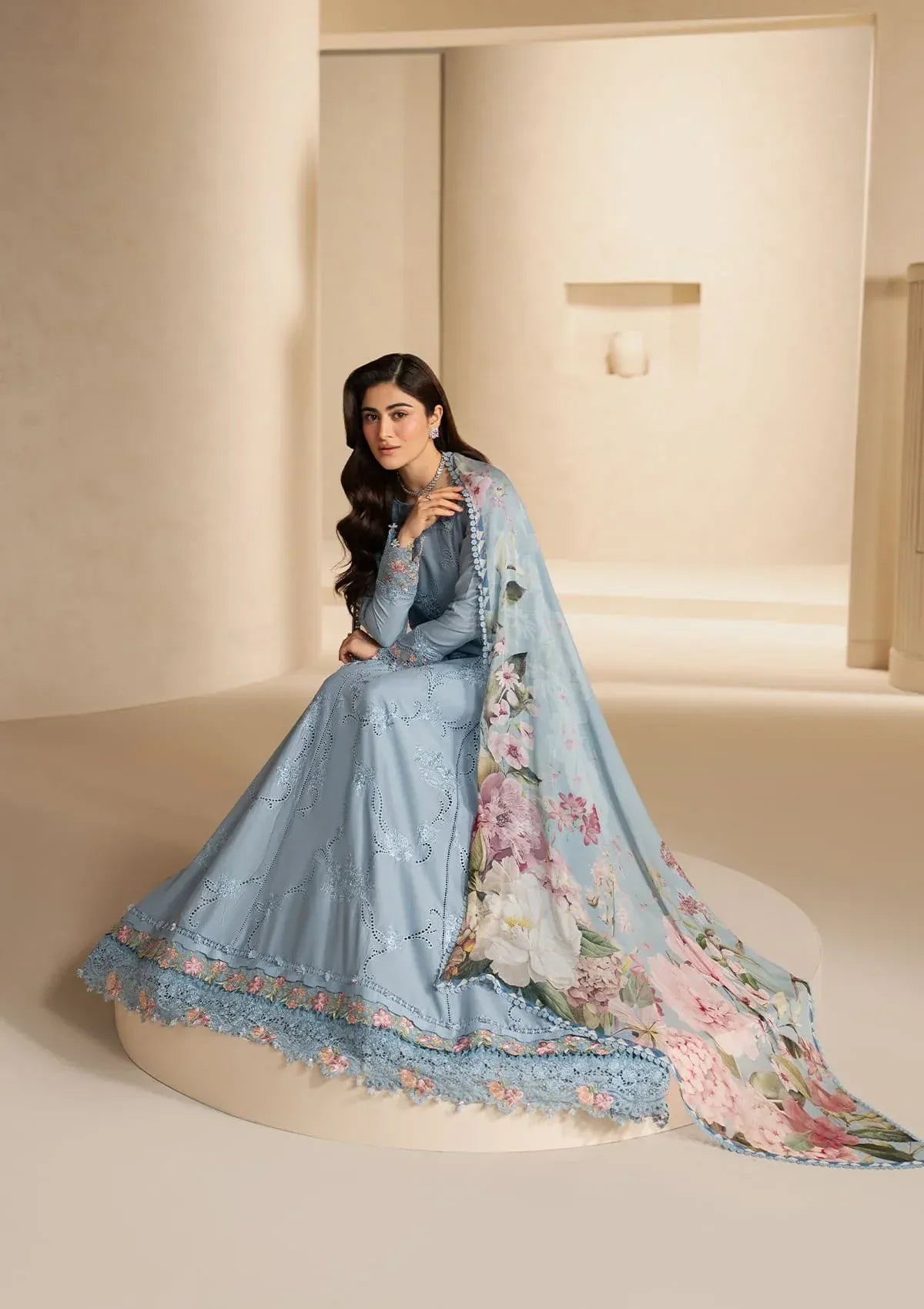 Elaf Premium - E-Craft Chikankari Lawn - EHC-5B PACIFIC