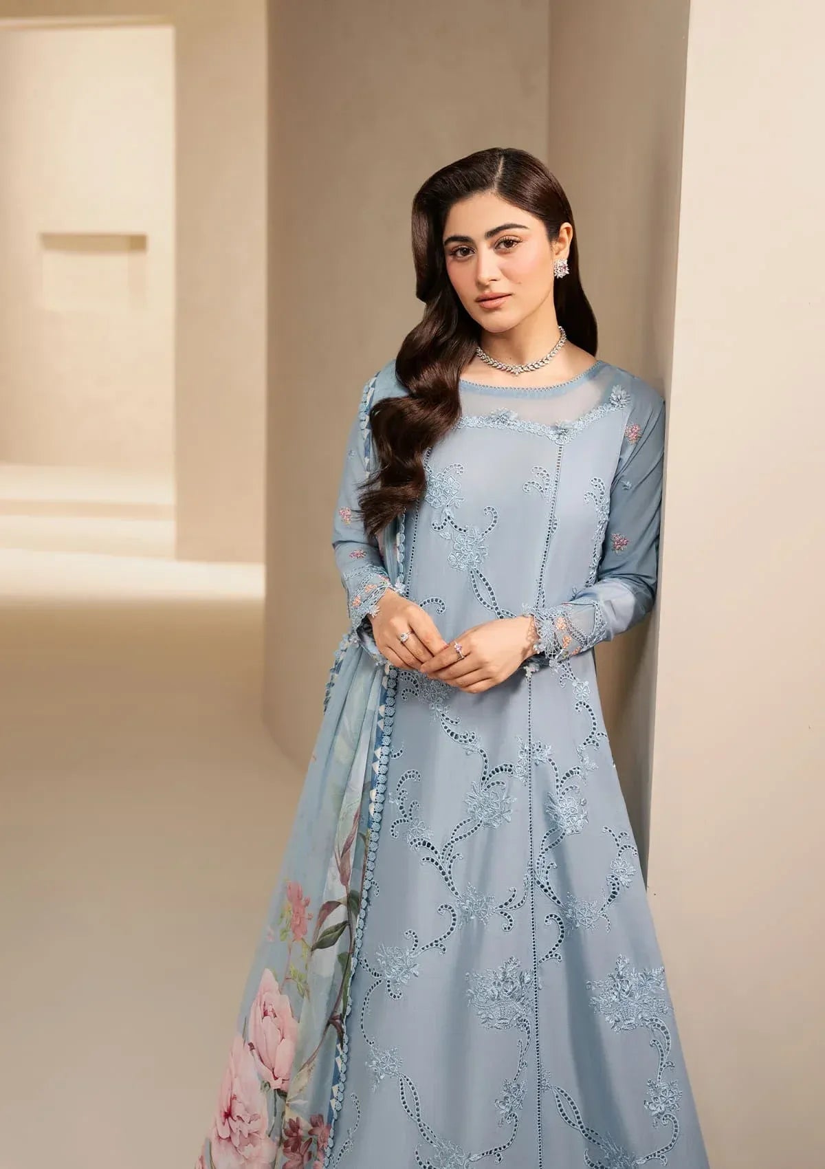 Elaf Premium - E-Craft Chikankari Lawn - EHC-5B PACIFIC