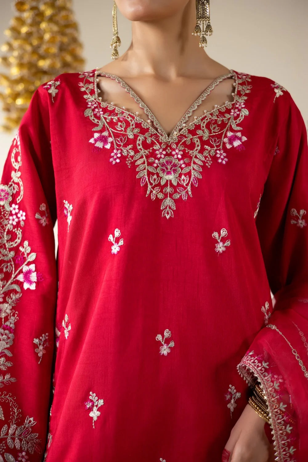 Korean rawsilk - Lune des fleurs - MERLOT