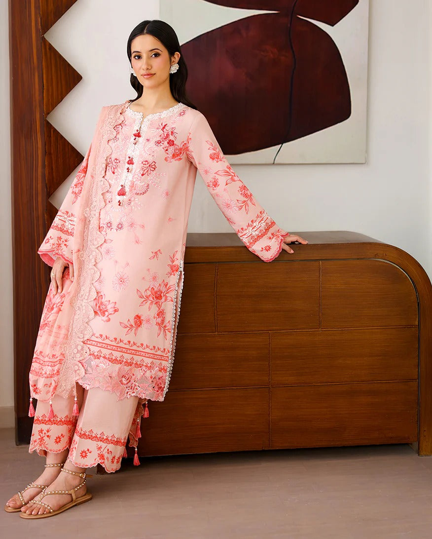 LAWN - Sunlit Tales | Embroidered Edit - Coral whisper