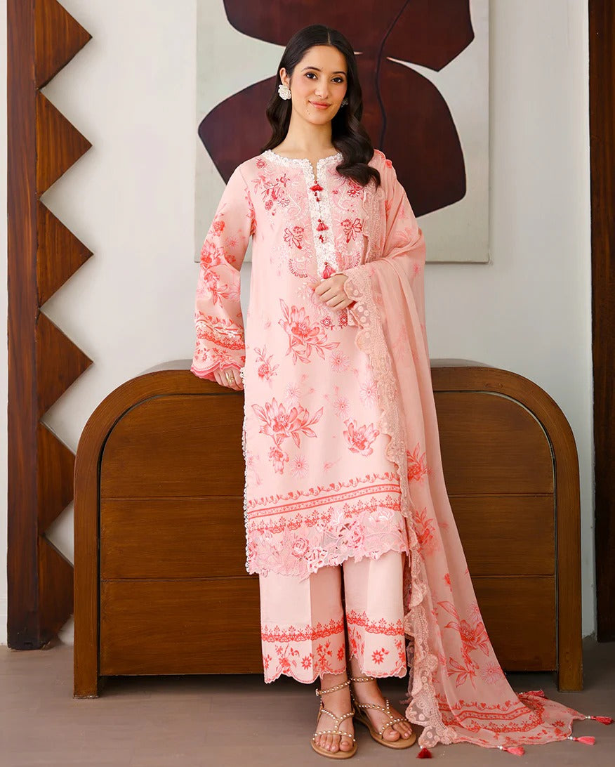LAWN - Sunlit Tales | Embroidered Edit - Coral whisper