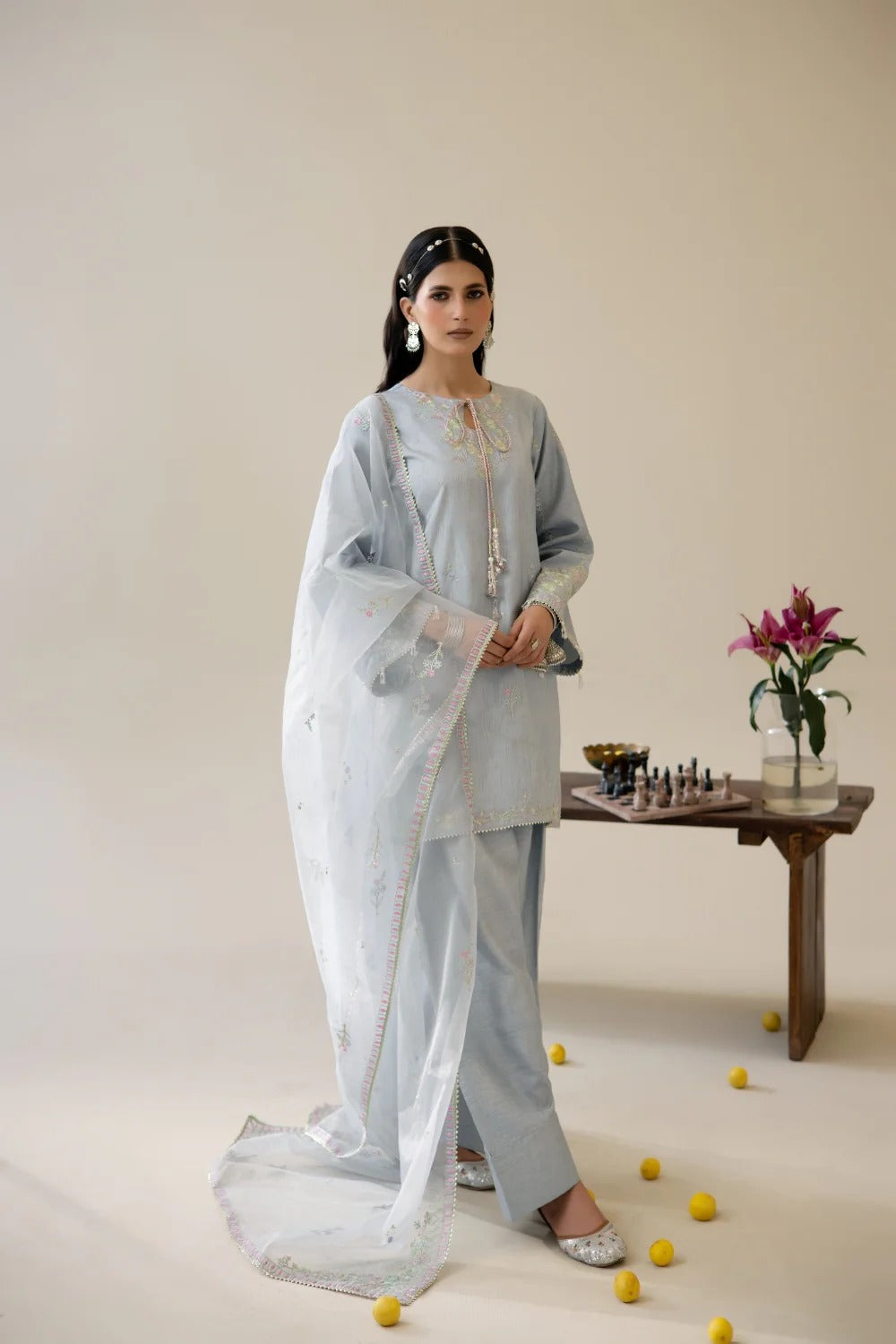Korean rawsilk - Lune des fleurs - ESME
