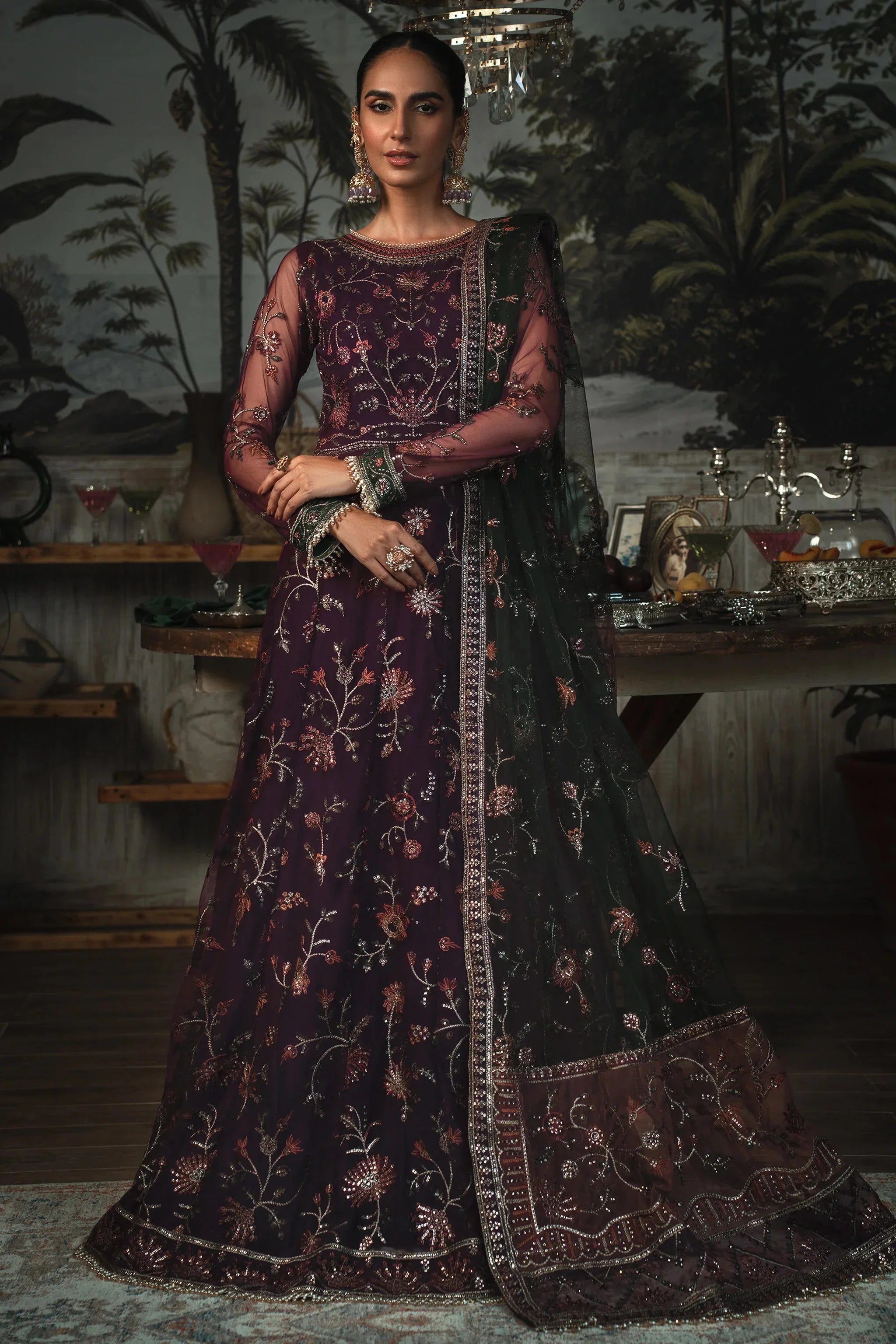 Zarif - La Rosella - Embroidered Net - HELEN