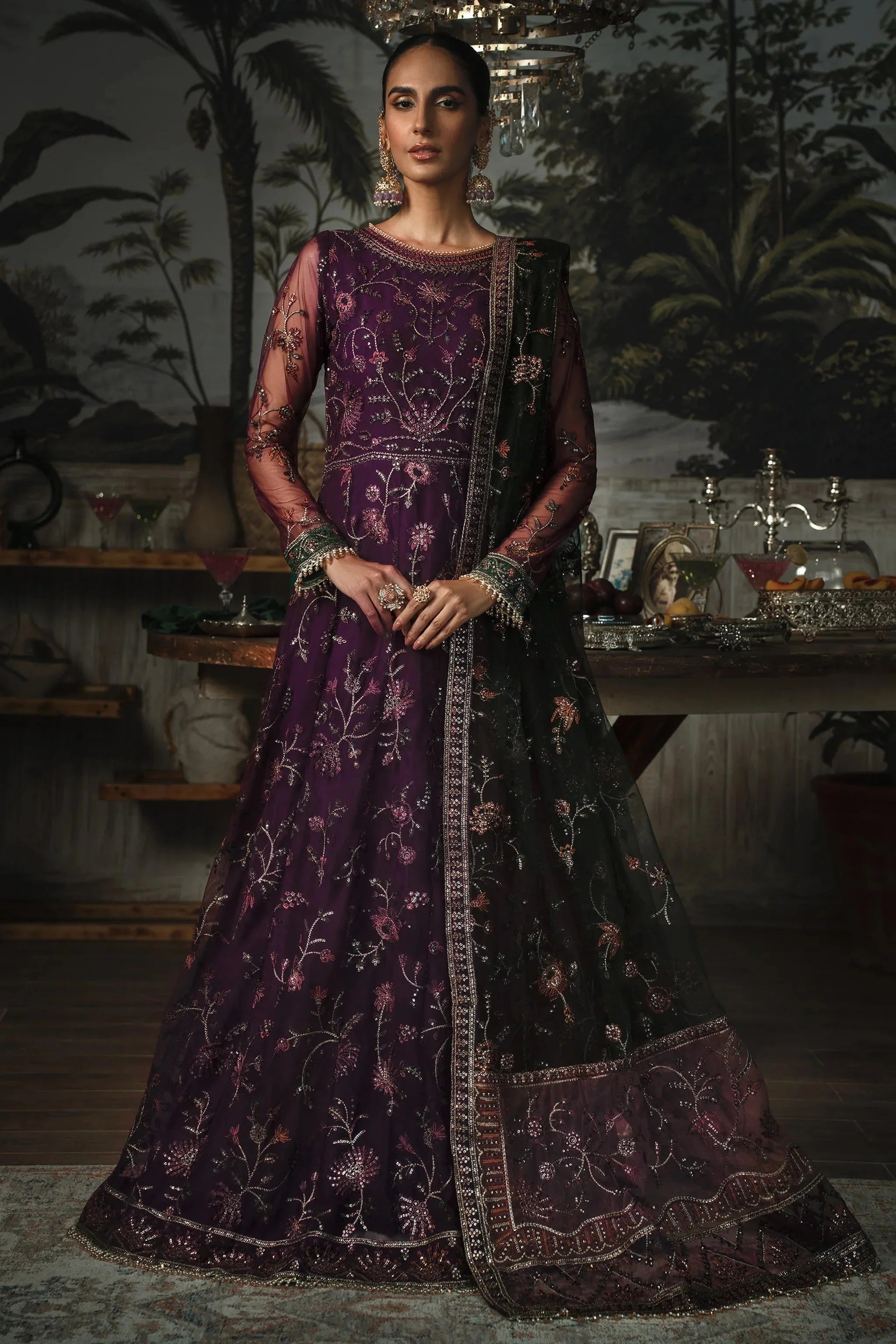 Zarif - La Rosella - Embroidered Net - HELEN