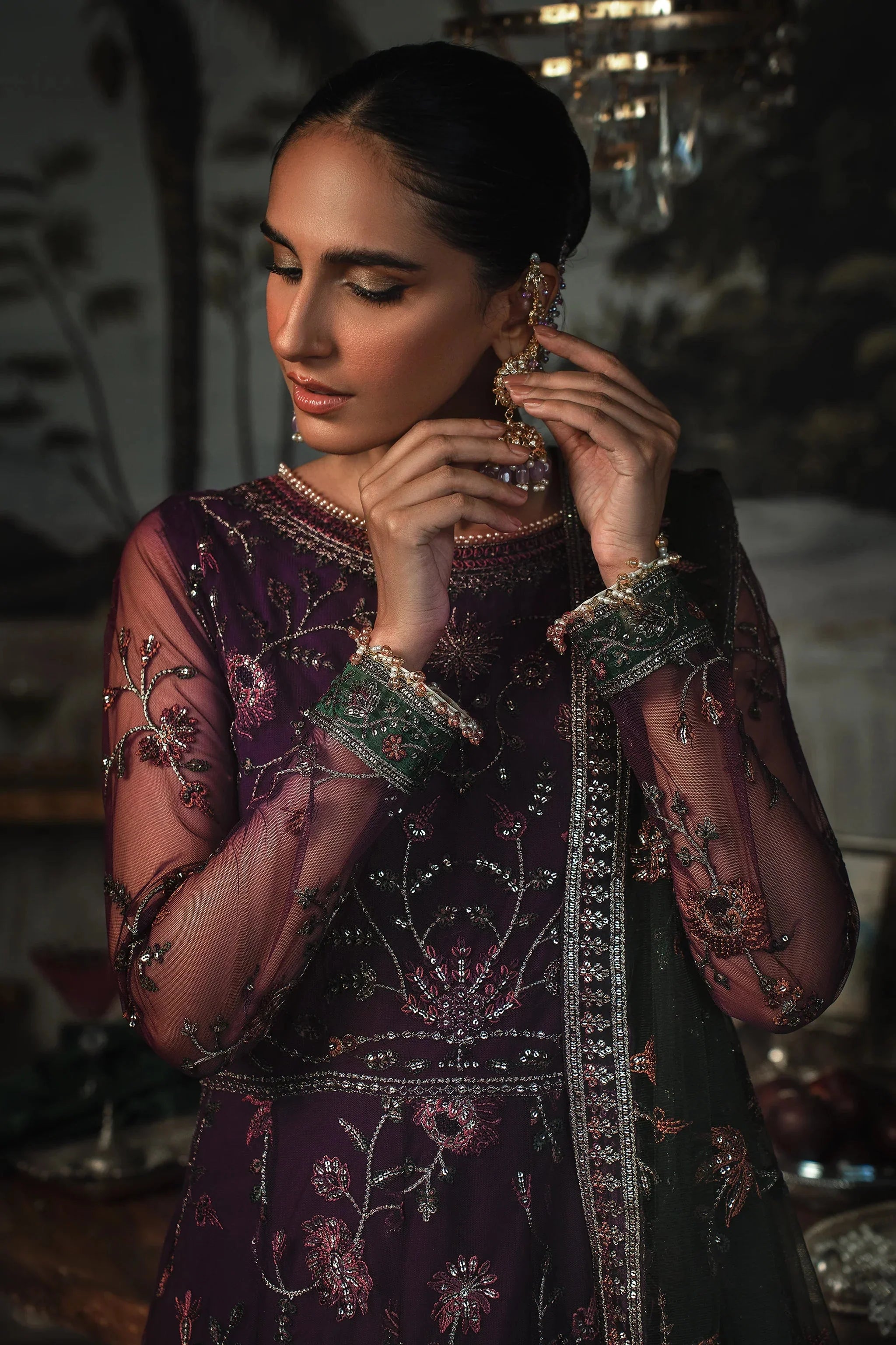 Zarif - La Rosella - Embroidered Net - HELEN