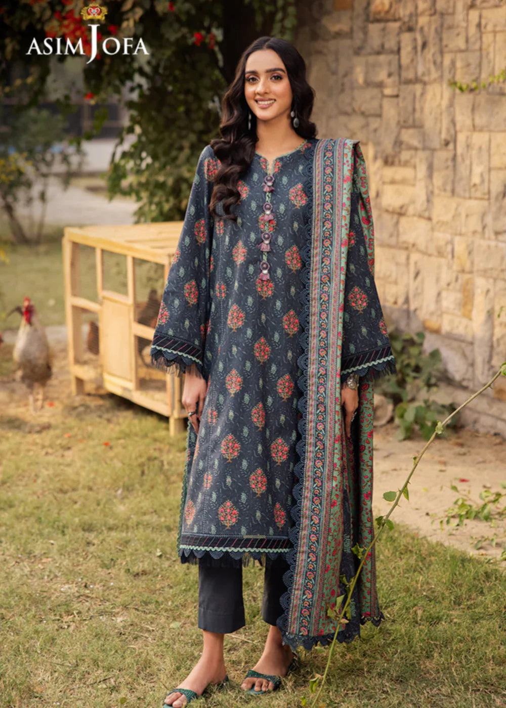 AJUBJ-17 Printed Lawn 3 Pcs