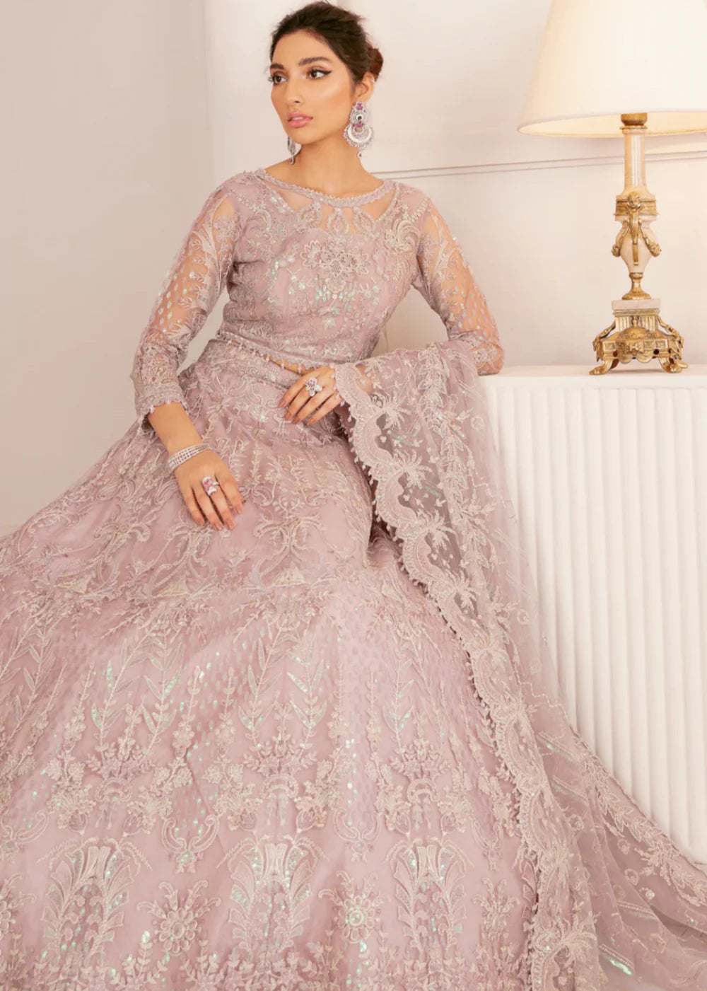 Baroque - Chantelle - Embroidered Chiffon - Pink Salt - 01