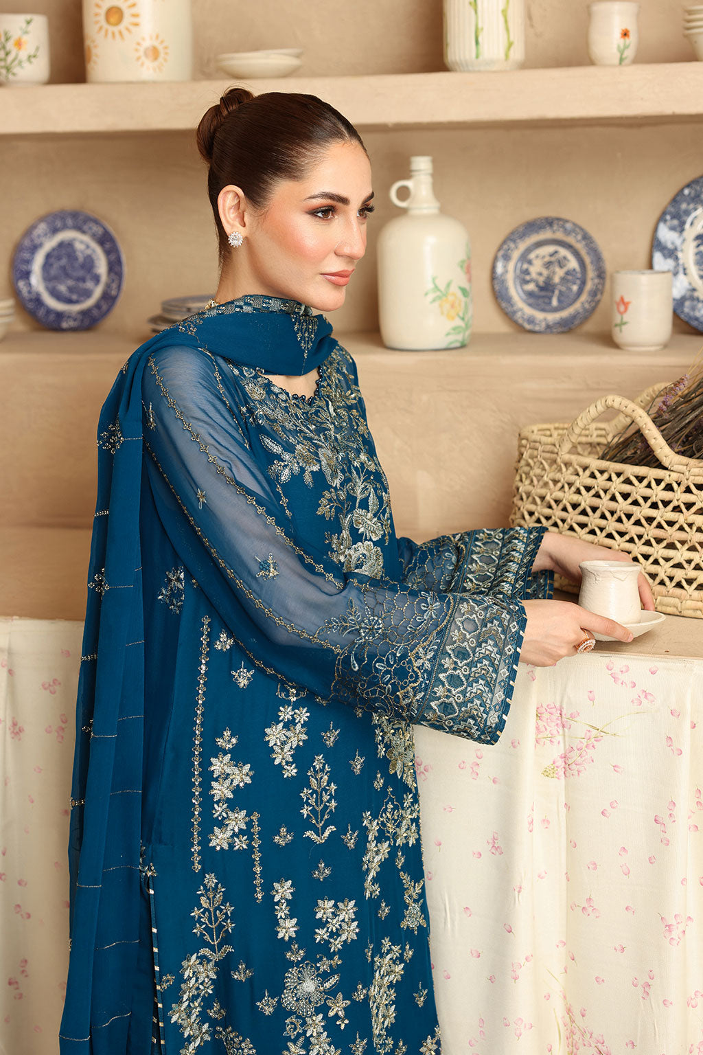 Ramsha - Sonehri -  Embroidered Chiffon - BB 202