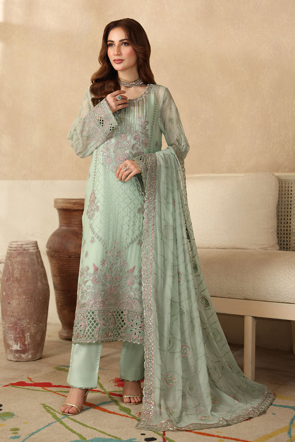Ramsha - Sonehri - Embroidered Chiffon - BB 205