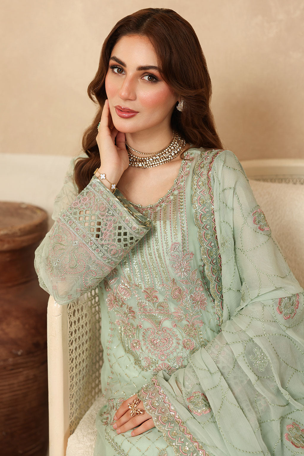 Ramsha - Sonehri - Embroidered Chiffon - BB 205