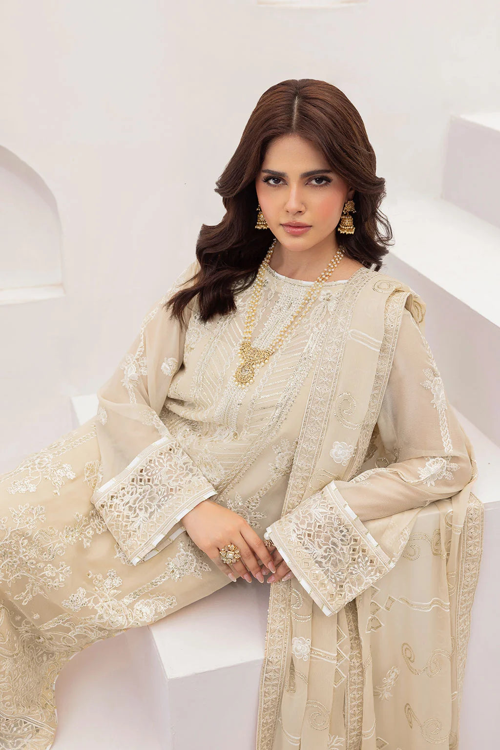 Ramsha - Sonehri - Embroidered Chiffon - BB 302