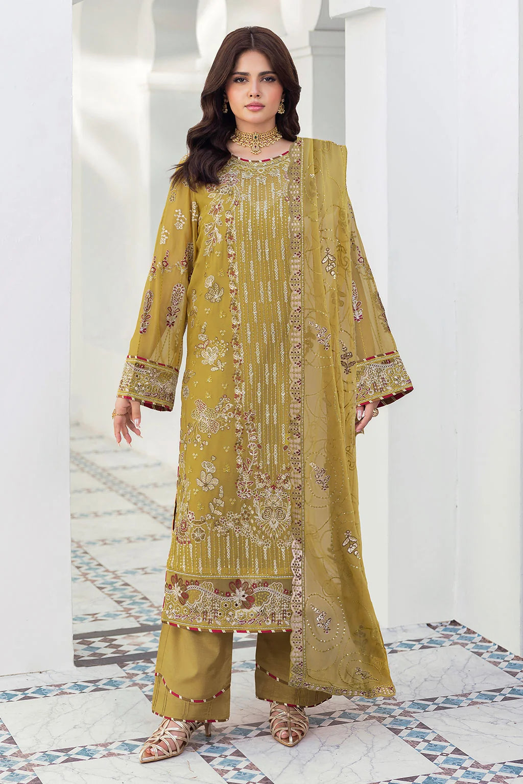 Ramsha - Sonehri - Embroidered Chiffon - BB 304