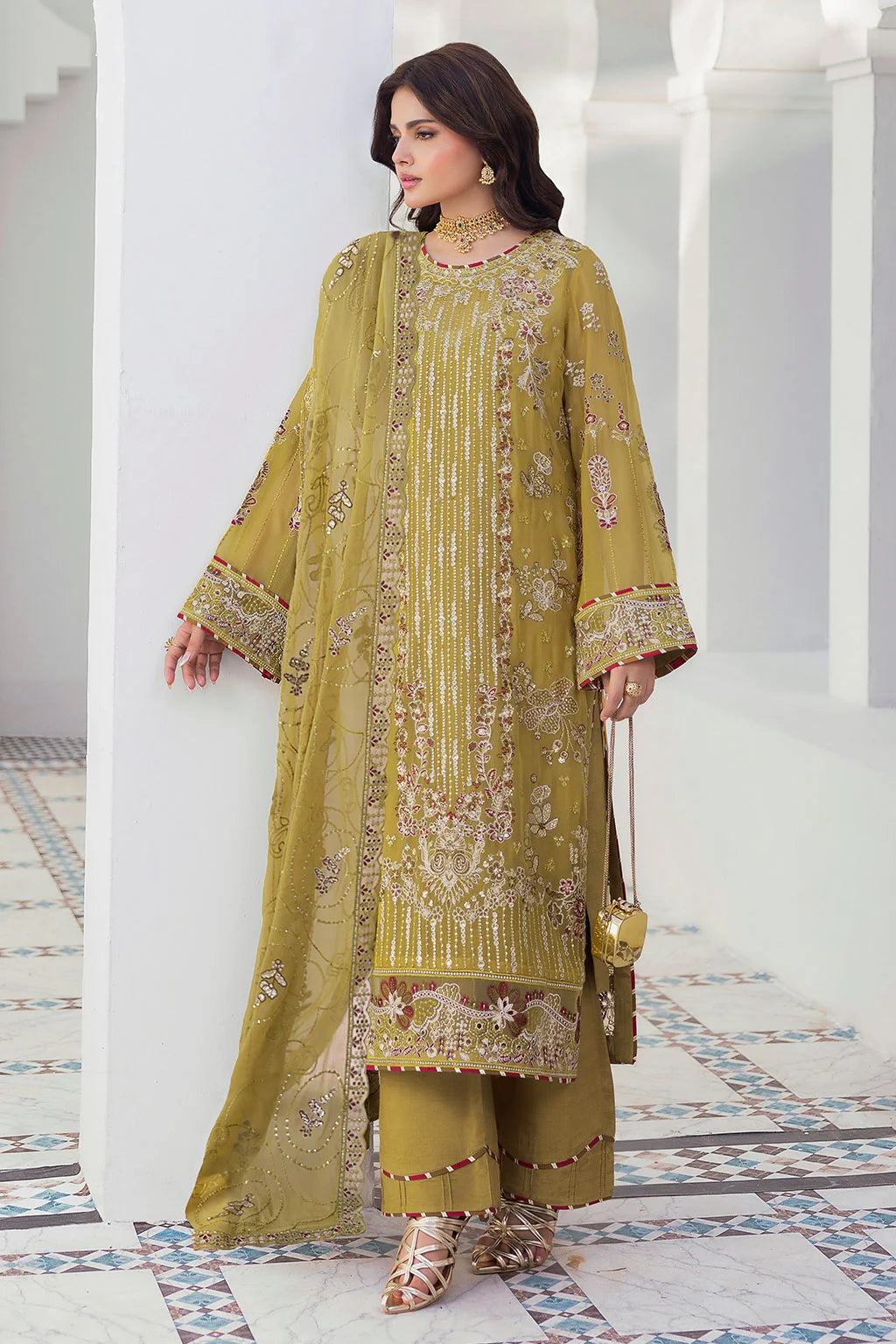 Ramsha - Sonehri - Embroidered Chiffon - BB 304
