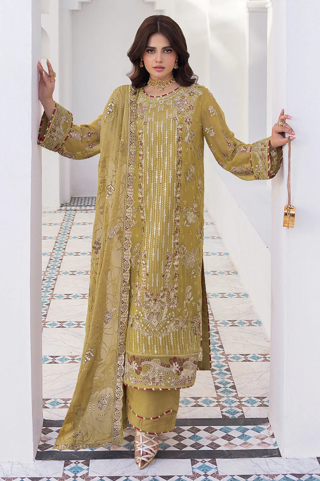 Ramsha - Sonehri - Embroidered Chiffon - BB 304