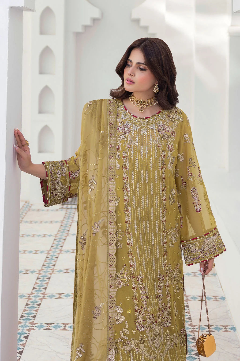 Ramsha - Sonehri - Embroidered Chiffon - BB 304