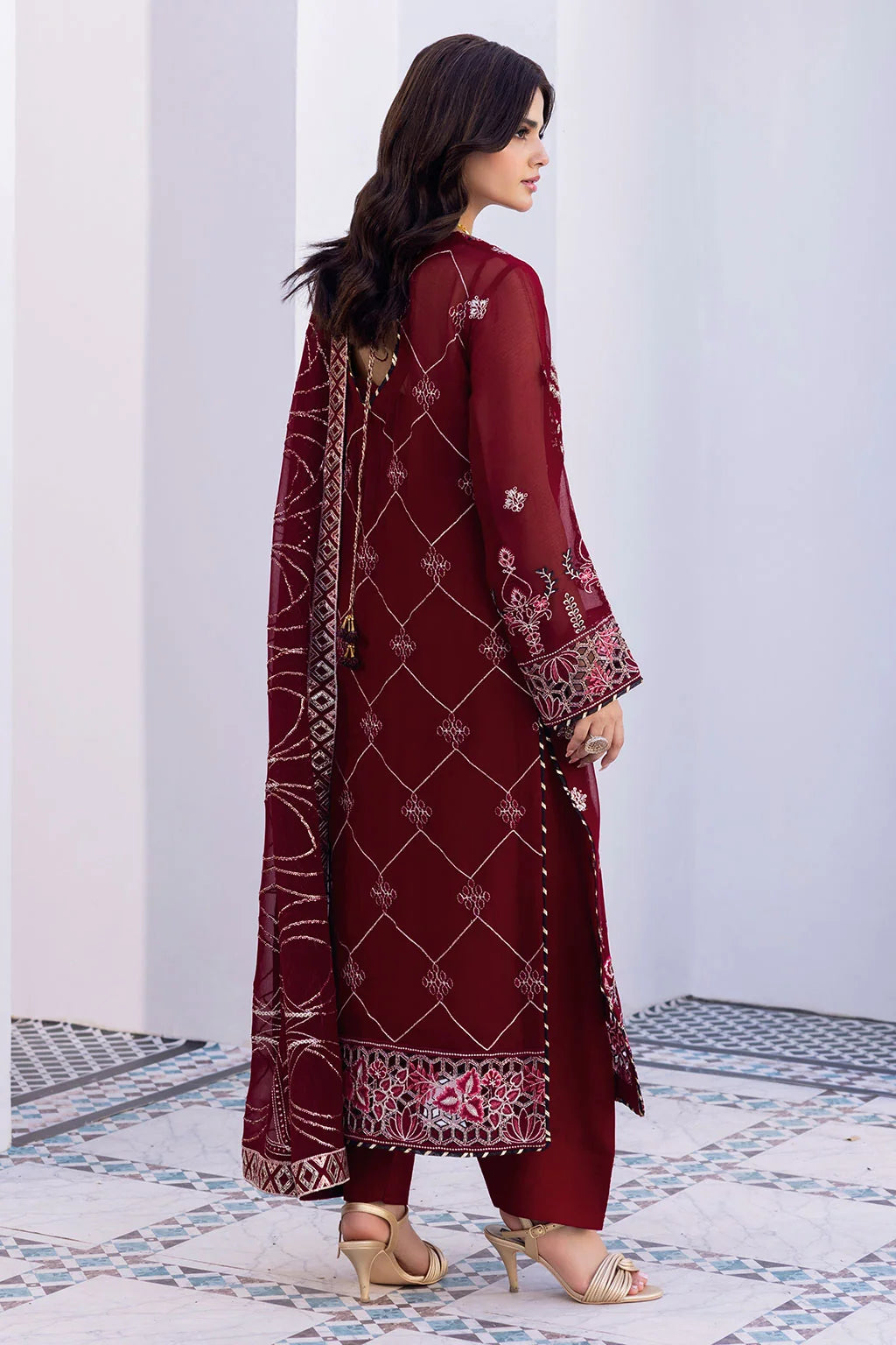 Ramsha - Sonehri - Embroidered Chiffon - BB 301
