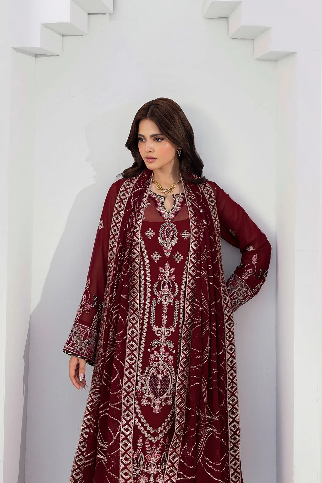 Ramsha - Sonehri - Embroidered Chiffon - BB 301