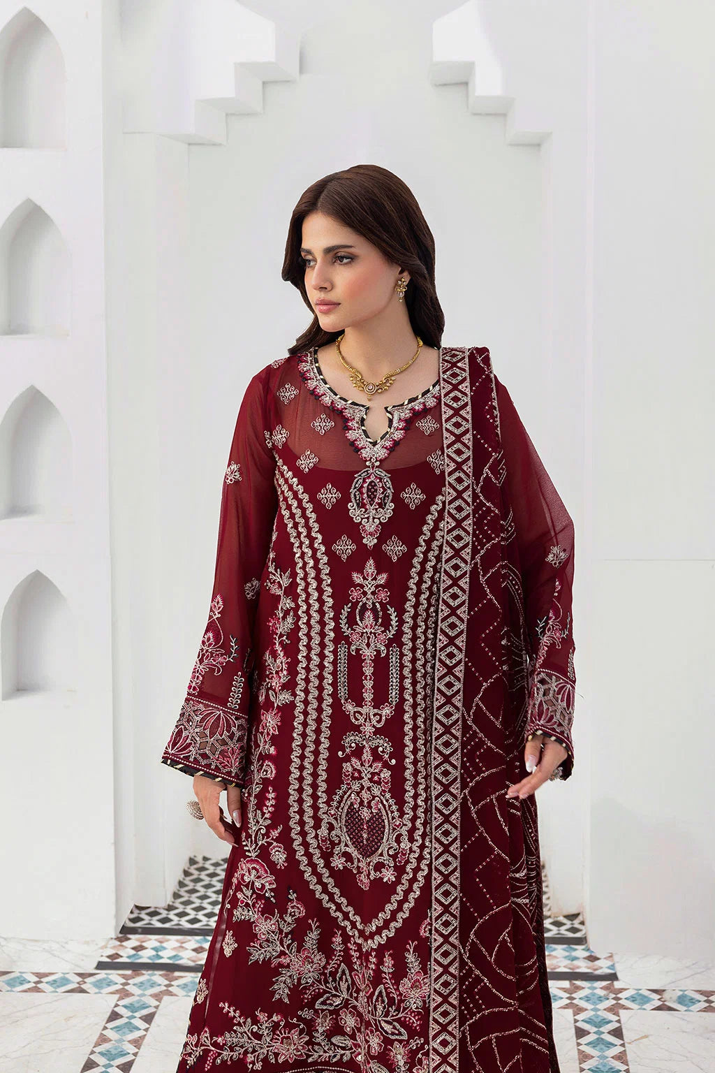 Ramsha - Sonehri - Embroidered Chiffon - BB 301