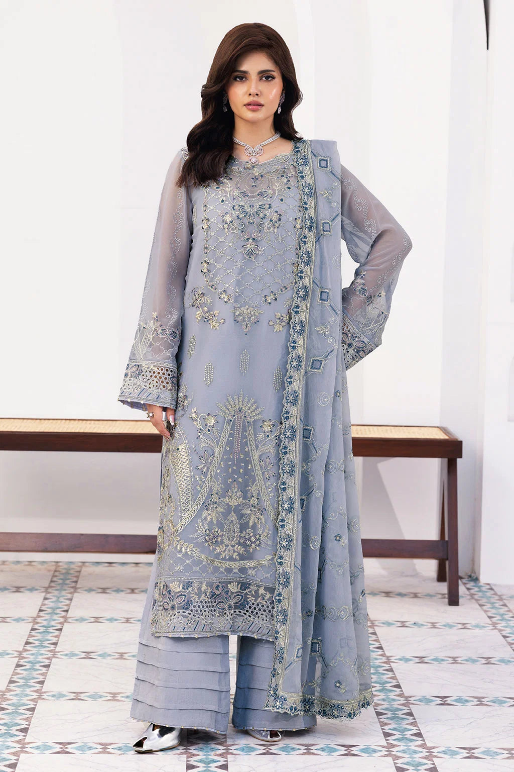 Ramsha - Sonehri - Embroidered Chiffon - BB 308