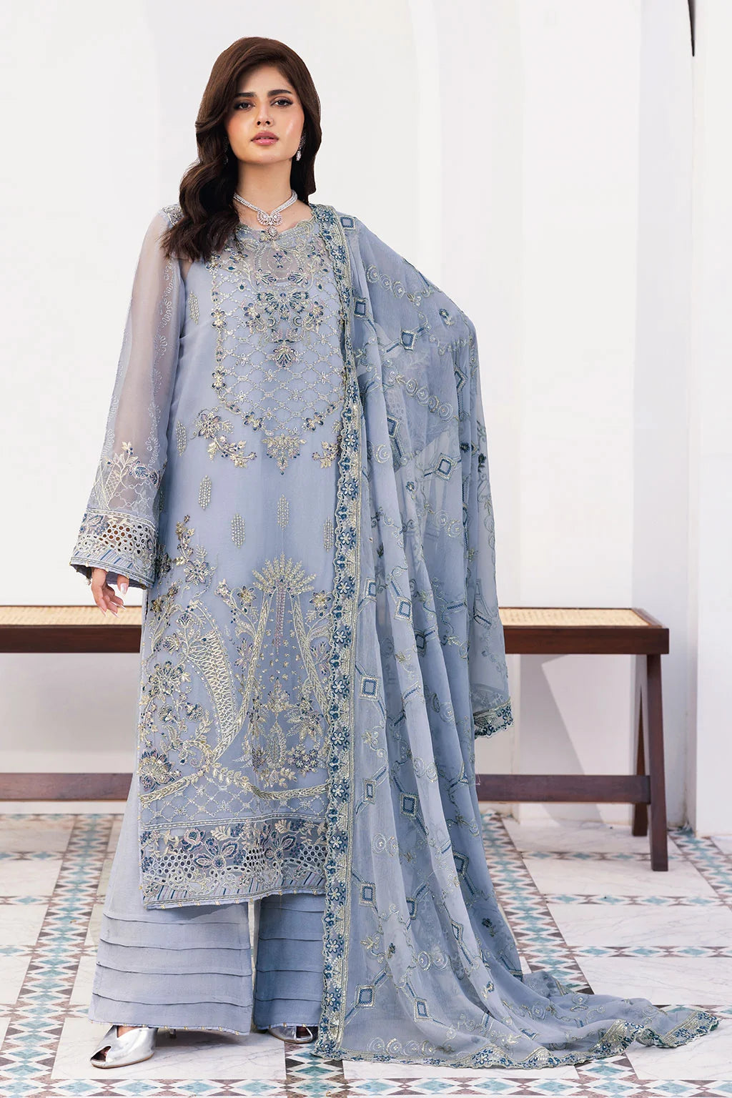 Ramsha - Sonehri - Embroidered Chiffon - BB 308
