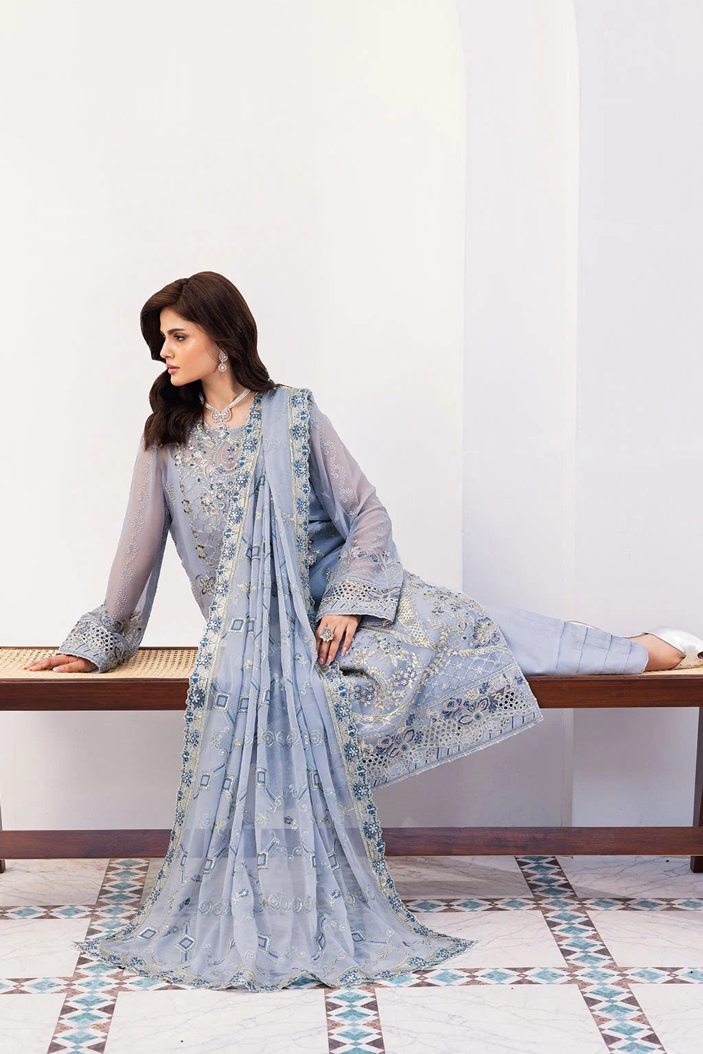 Ramsha - Sonehri - Embroidered Chiffon - BB 308