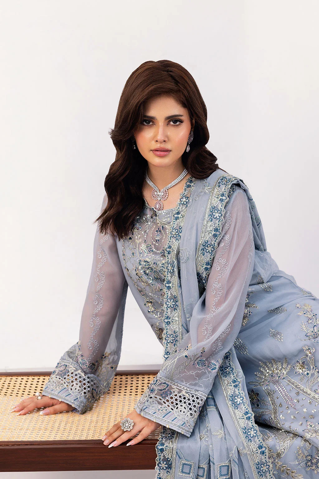 Ramsha - Sonehri - Embroidered Chiffon - BB 308