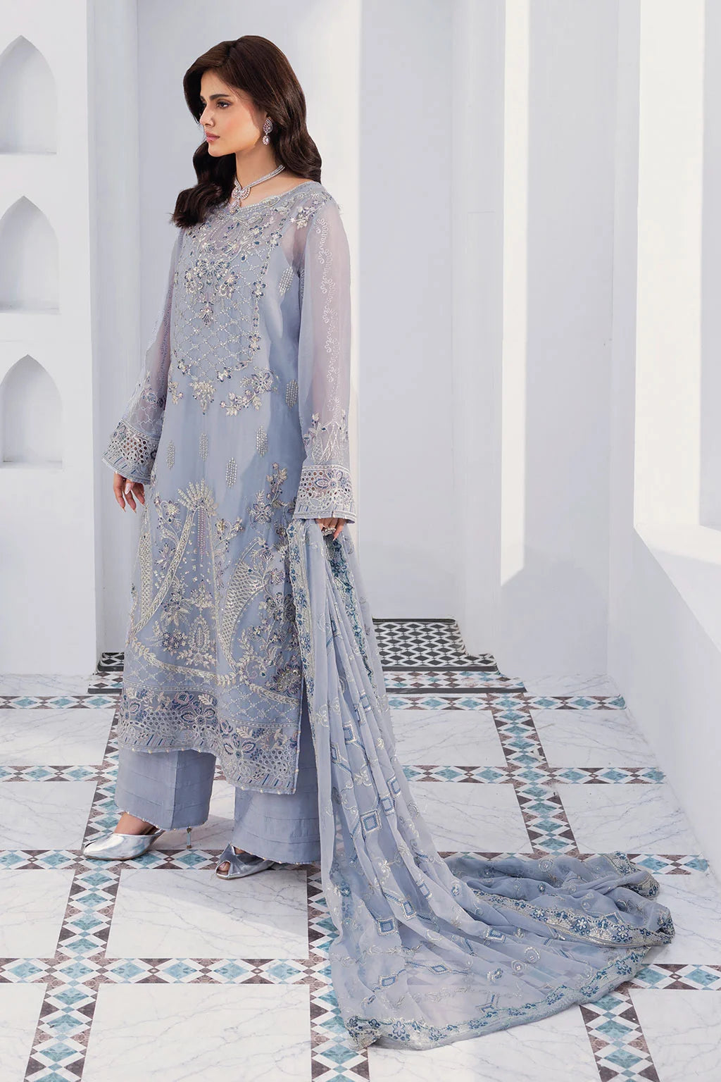 Ramsha - Sonehri - Embroidered Chiffon - BB 308