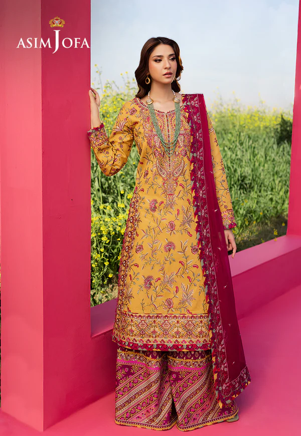 AJELL-07 EMBROIDERED LAWN 3 PCS - Image 3