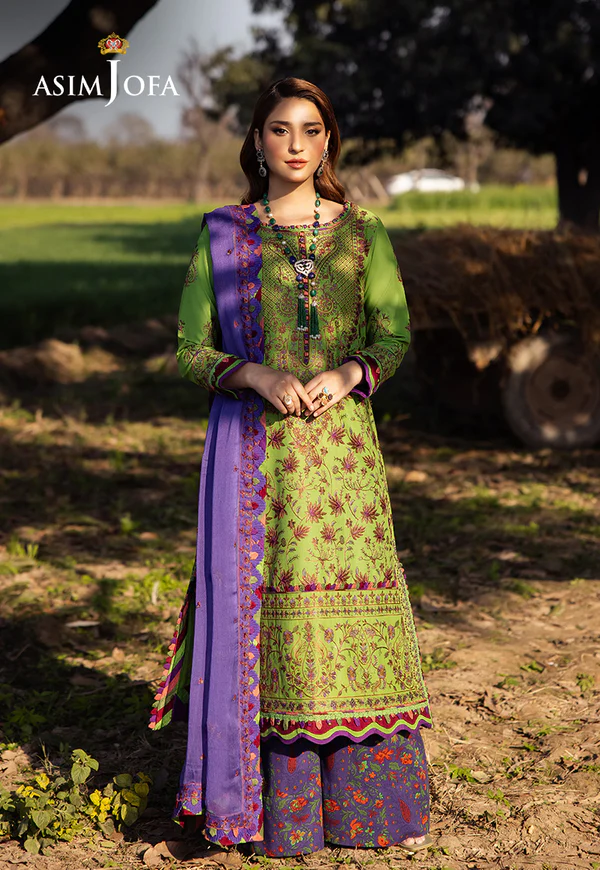 AJELL-05 EMBROIDERED LAWN 3 PCS - Image 3