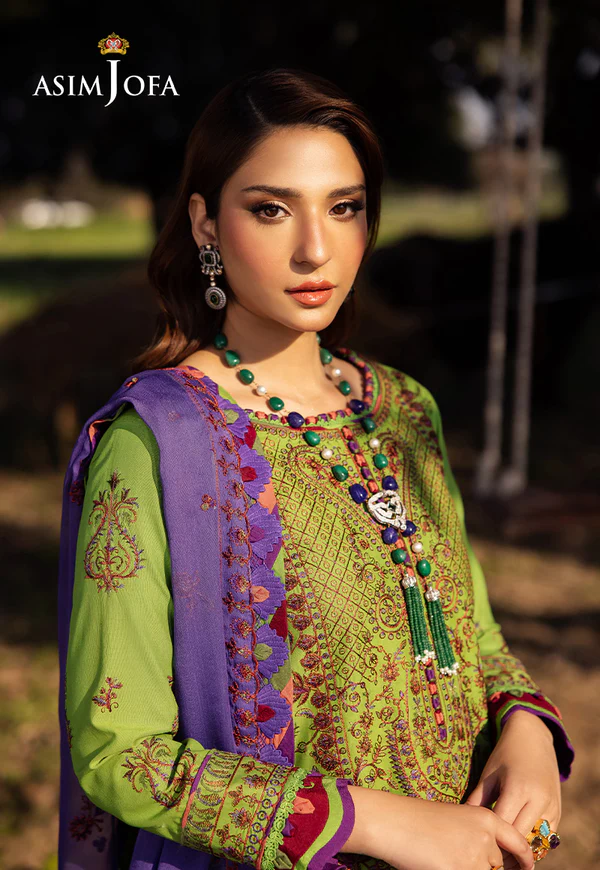 AJELL-05 EMBROIDERED LAWN 3 PCS - Image 4
