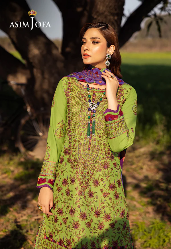 AJELL-05 EMBROIDERED LAWN 3 PCS - Image 5