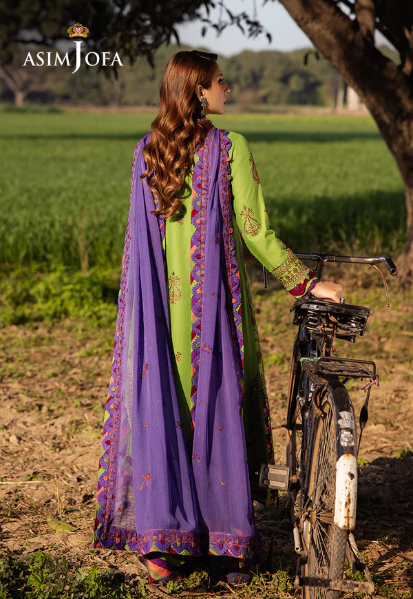 AJELL-05 EMBROIDERED LAWN 3 PCS - Image 7