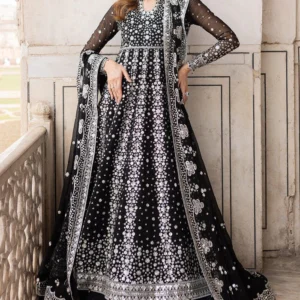 Embroidered Chiffon - Midnight Orchid